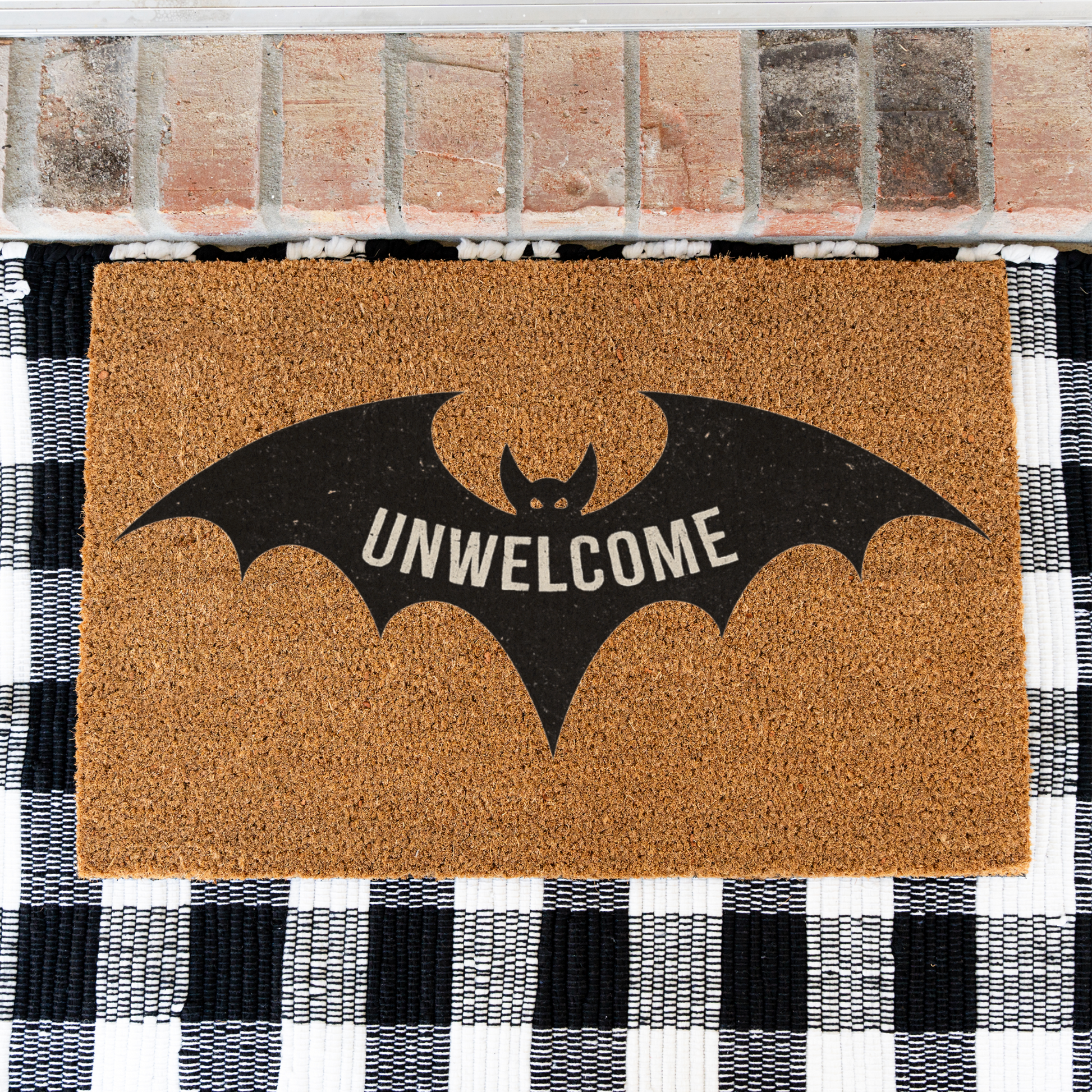Funny Bat Doormat, Unwelcome Mat, Halloween Decor, Spooky Home Entry