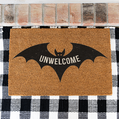 Funny Bat Doormat, Unwelcome Mat, Halloween Decor, Spooky Home Entry