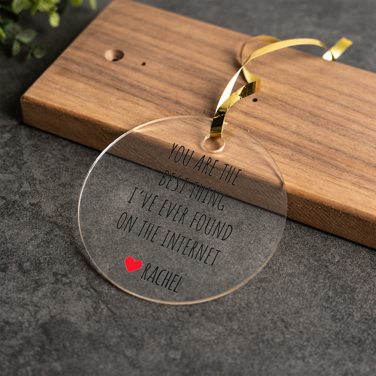 Personalized Acrylic Christmas Ornament, Unique Gift, Valentine's Day, Wedding Decor, Heart Design