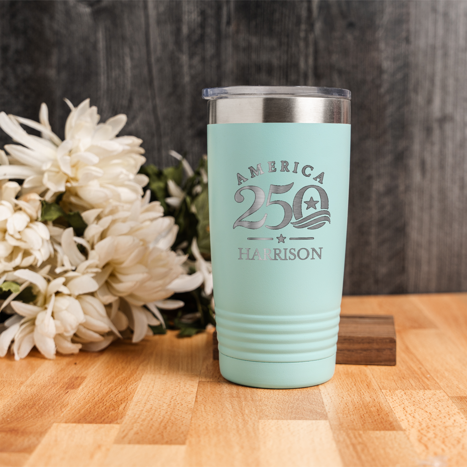 Custom America 250 20oz Stainless Steel Tumbler, Personalized Engraved America 250 4th of July Tumbler