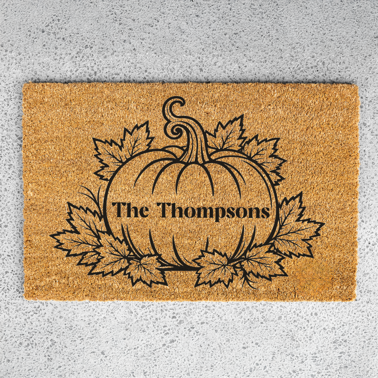Personalized Pumpkin Doormat, Custom Family Name Fall Doormat, Autumn Welcome Mat, Thanksgiving Porch Decor, Housewarming Gift