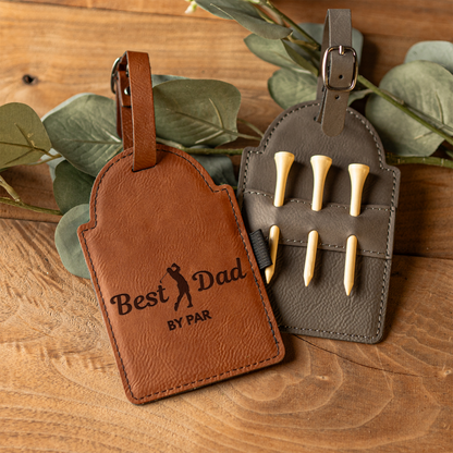 Best Dad by Par - Vegan Leather Golf Tag