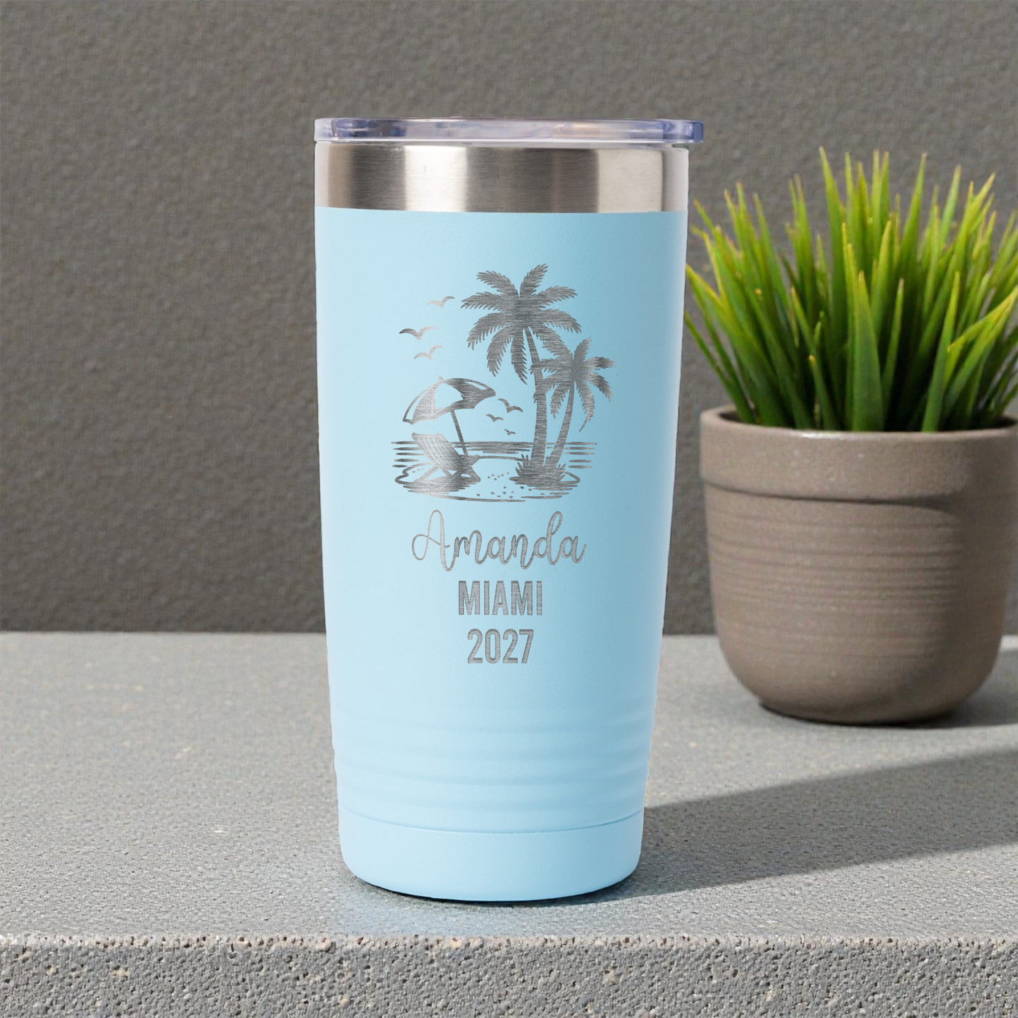 20oz Custom Beach Vacation Tumbler