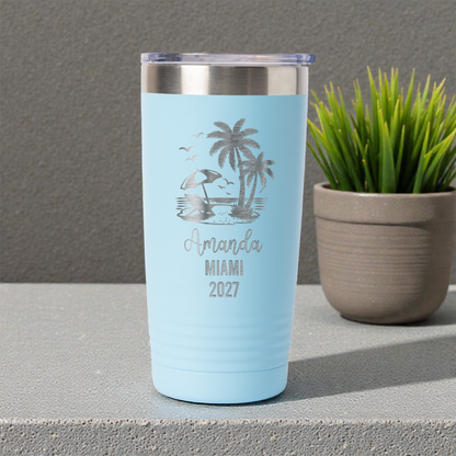 20oz Custom Beach Vacation Tumbler