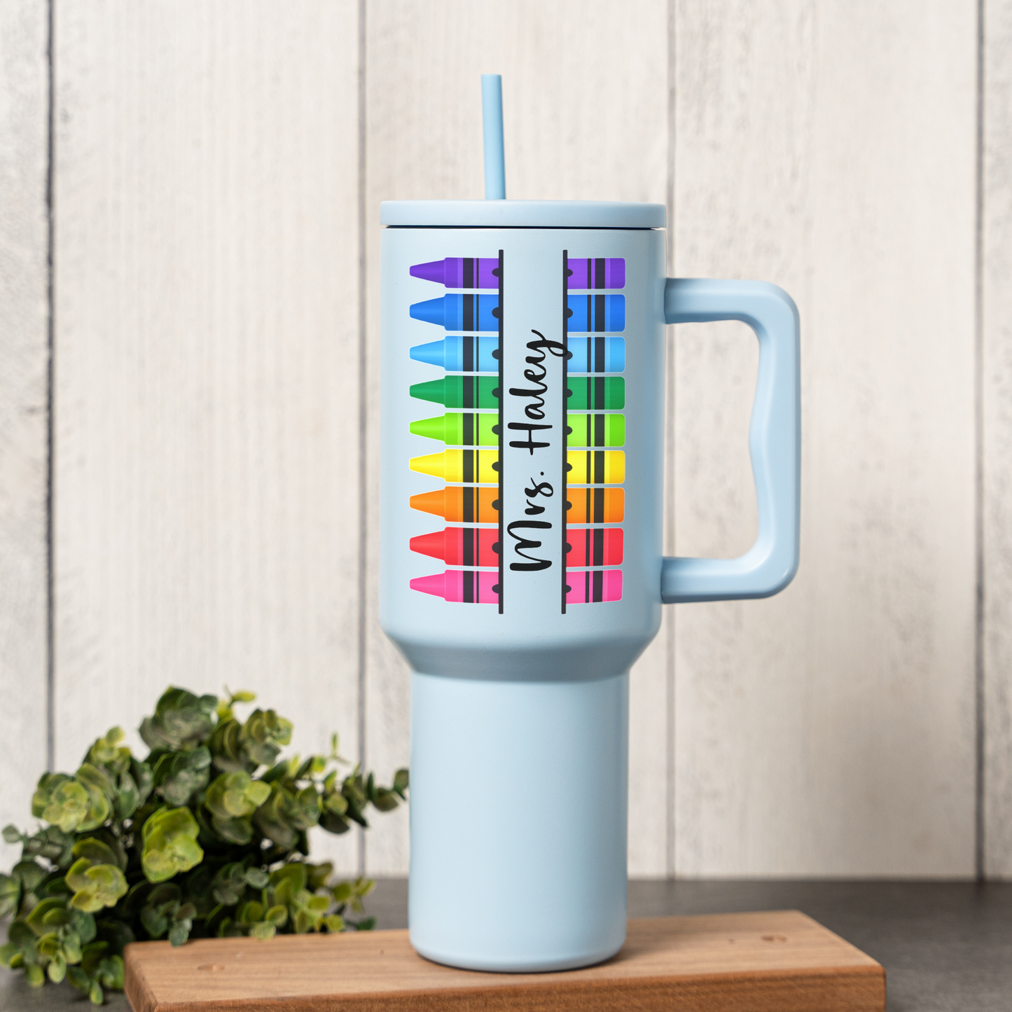 Customized Name Tumbler with Crayon Design