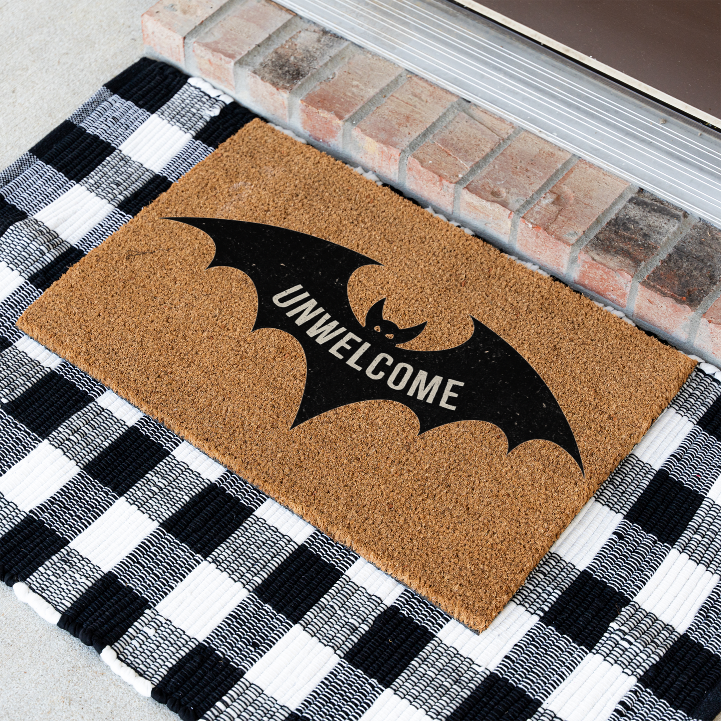 Funny Bat Doormat, Unwelcome Mat, Halloween Decor, Spooky Home Entry