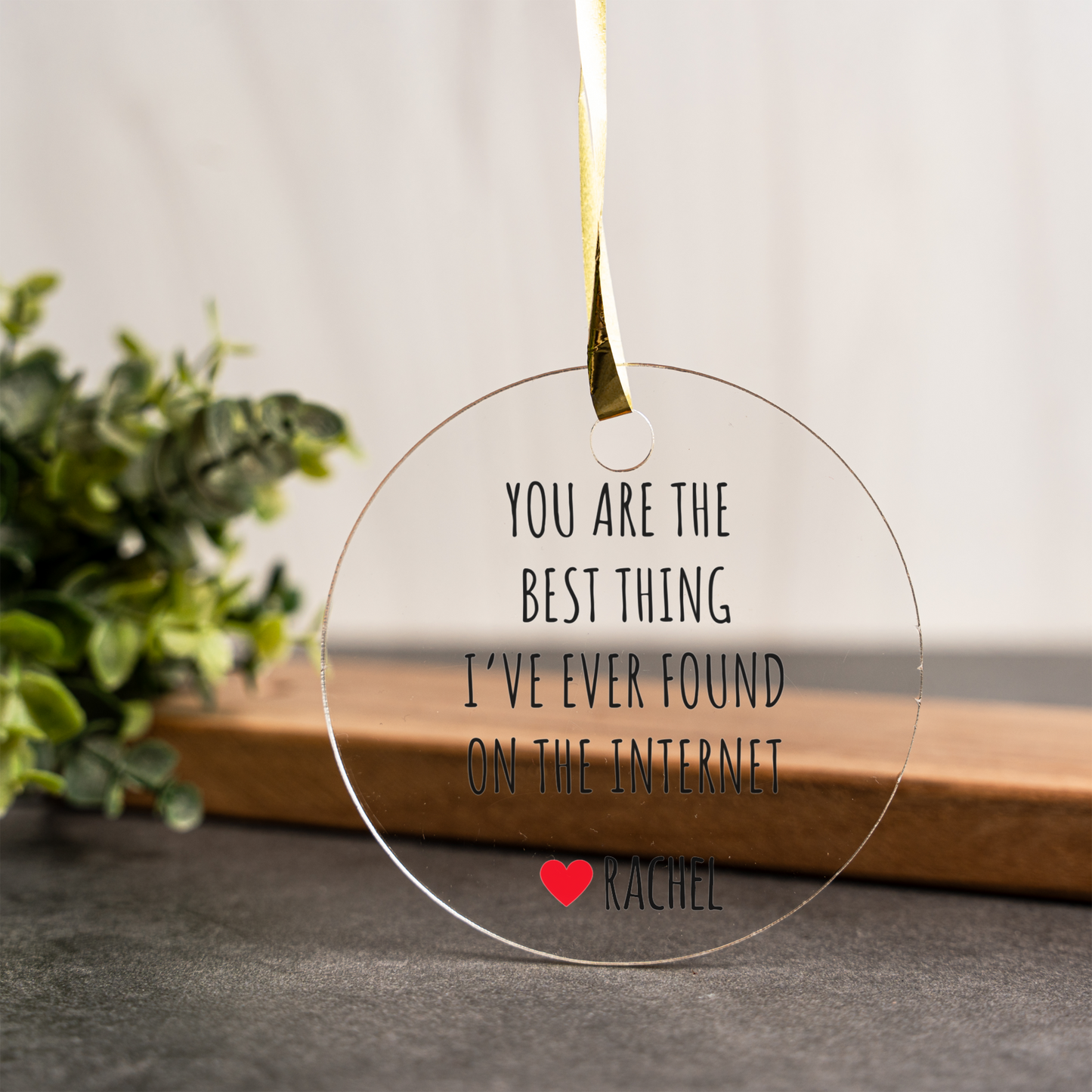 Personalized Acrylic Christmas Ornament, Unique Gift, Valentine's Day, Wedding Decor, Heart Design
