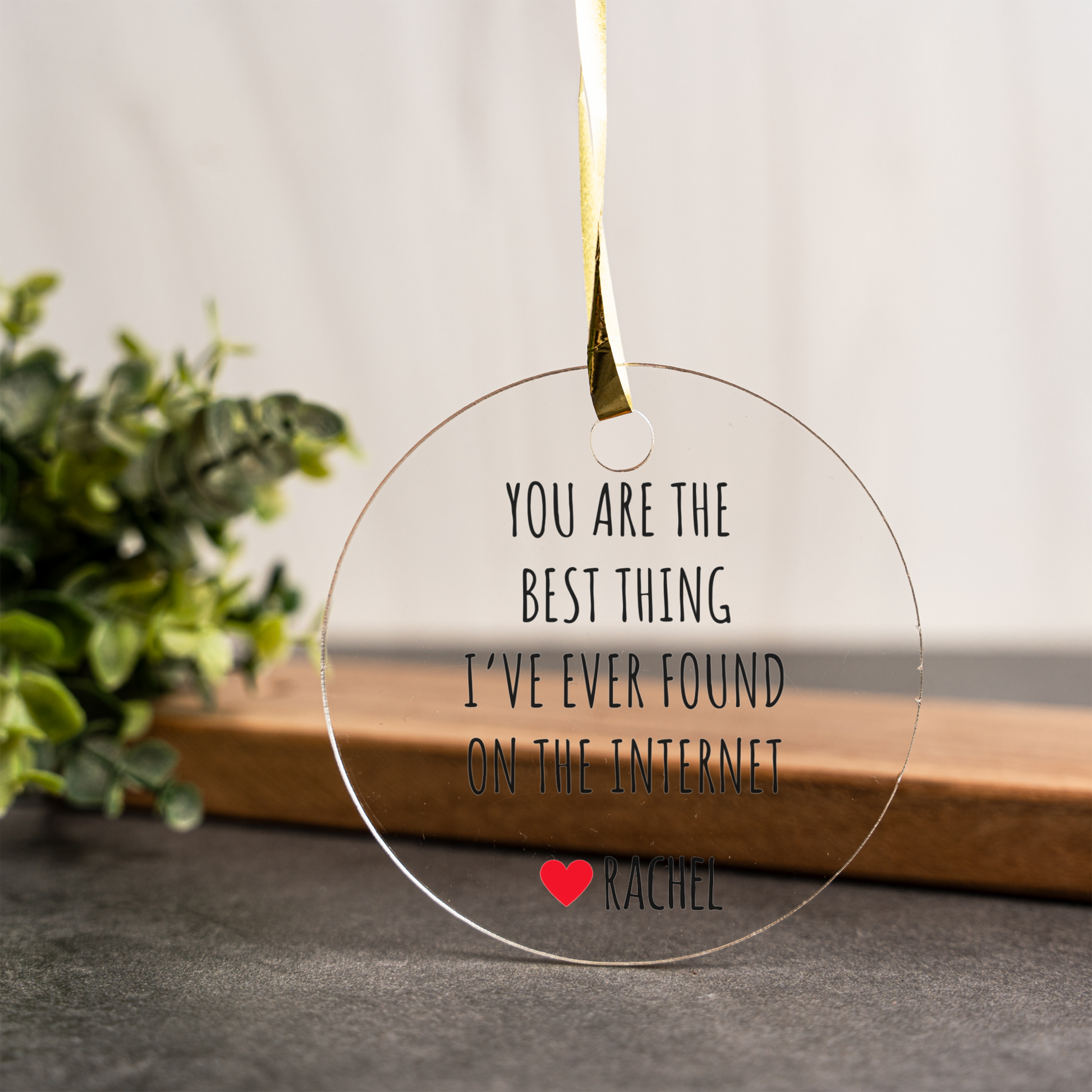 Personalized Acrylic Christmas Ornament, Unique Gift, Valentine's Day, Wedding Decor, Heart Design