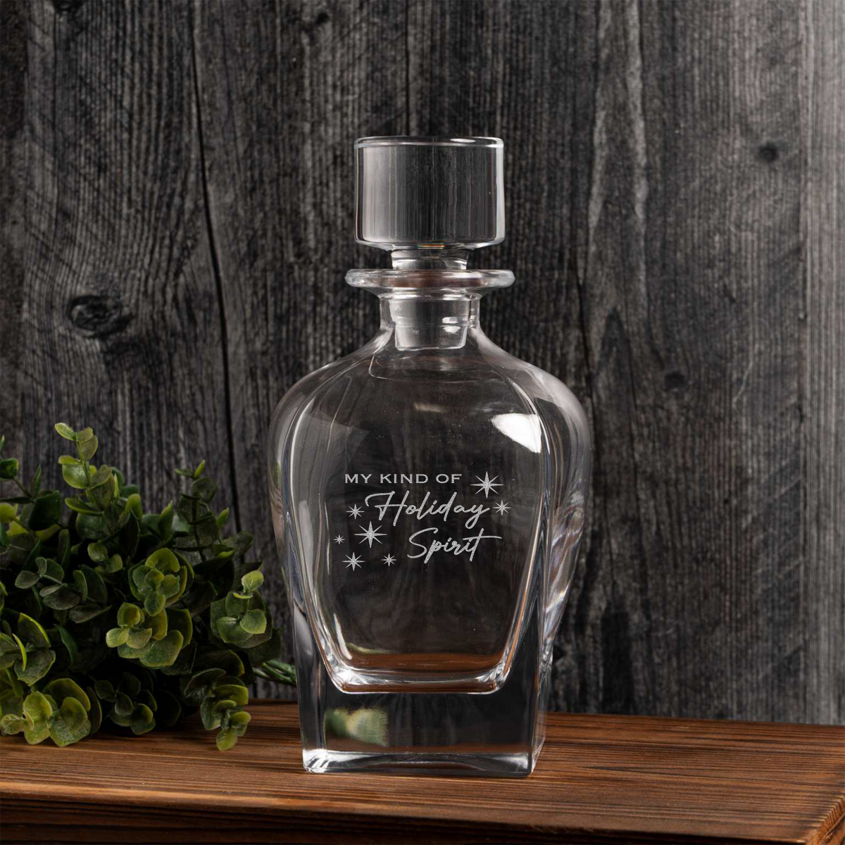 My Kind of Holiday Spirit Engraved Decanter, Christmas Gift, Whiskey Lover, Manly Present
