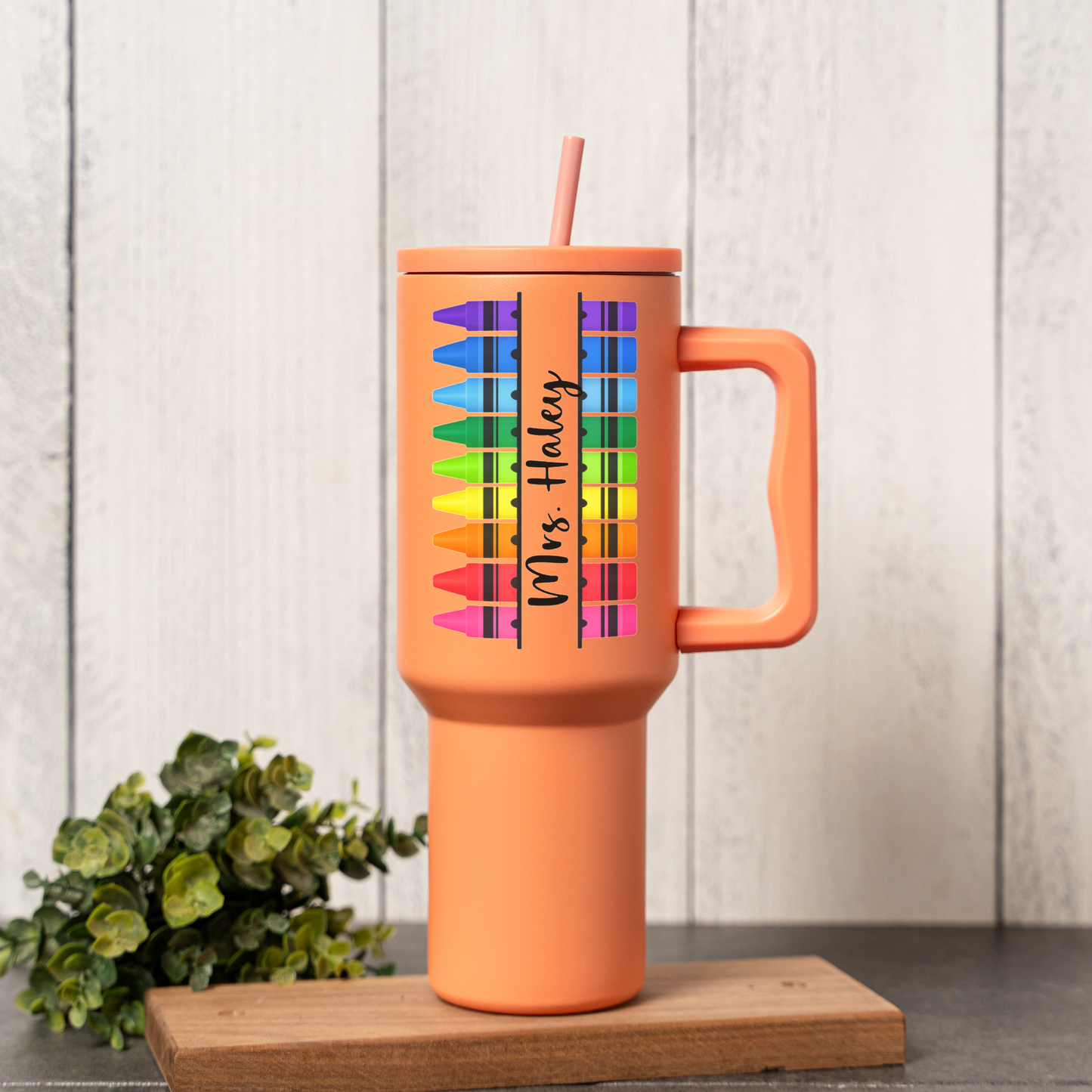 Customized Name Tumbler with Crayon Design