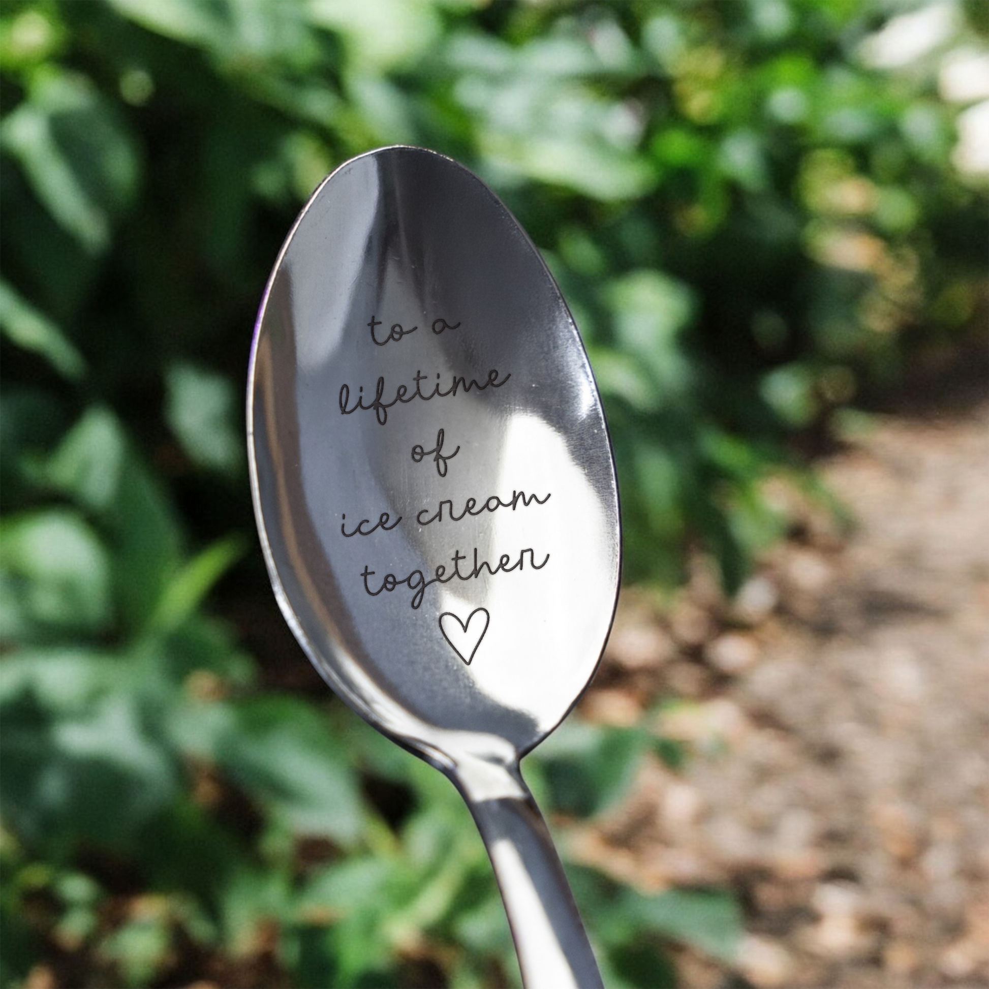 'To A Lifetime of Ice Cream Together' - Engraved Spoon