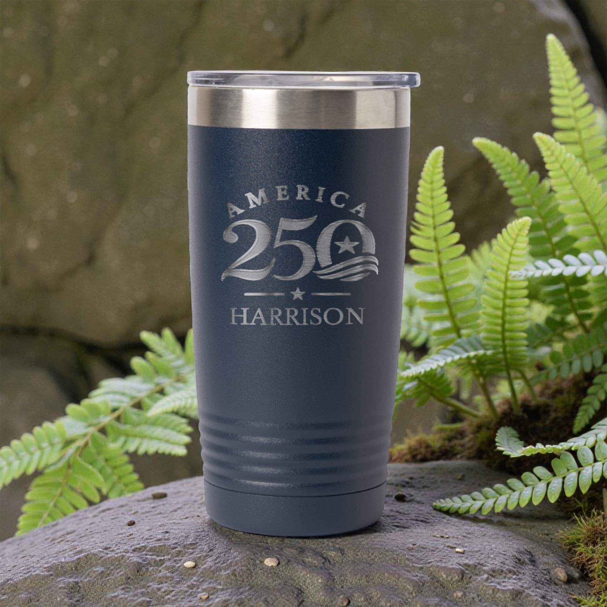 Custom America 250 20oz Stainless Steel Tumbler, Personalized Engraved America 250 4th of July Tumbler
