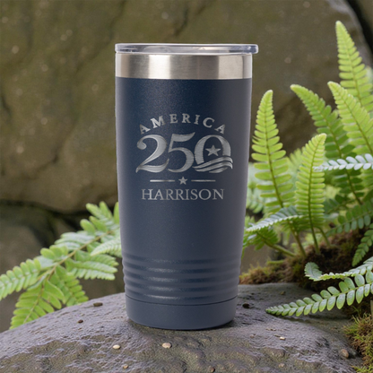 Custom America 250 20oz Stainless Steel Tumbler, Personalized Engraved America 250 4th of July Tumbler