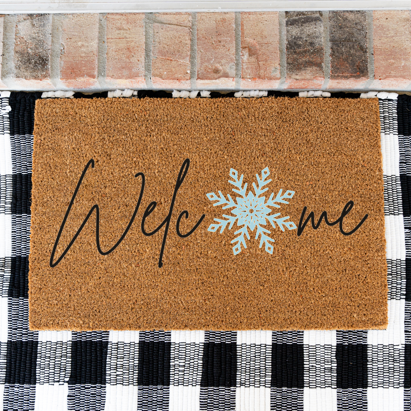 Welcome Winter Doormat, Snowflake Design, Durable Coir, Perfect Holiday Decor