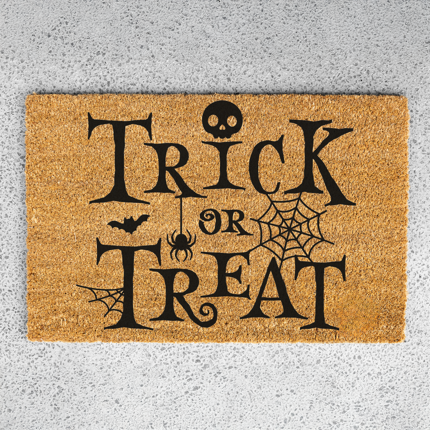 Trick or Treat Halloween Doormat | Spooky Welcome Mat | Halloween Front Door Decor | Fall Porch Decoration | Cute Halloween Entry Rug