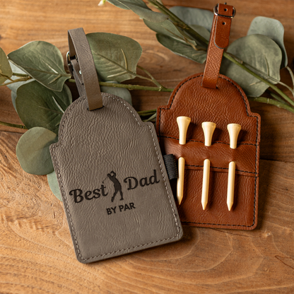 Best Dad by Par - Vegan Leather Golf Tag