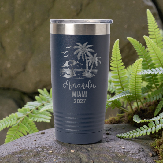 20oz Custom Beach Vacation Tumbler