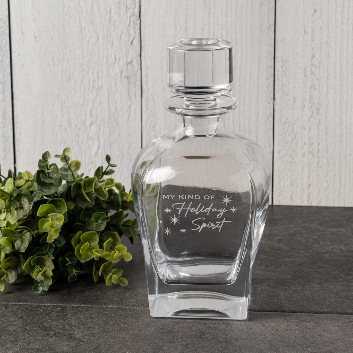 My Kind of Holiday Spirit Engraved Decanter, Christmas Gift, Whiskey Lover, Manly Present