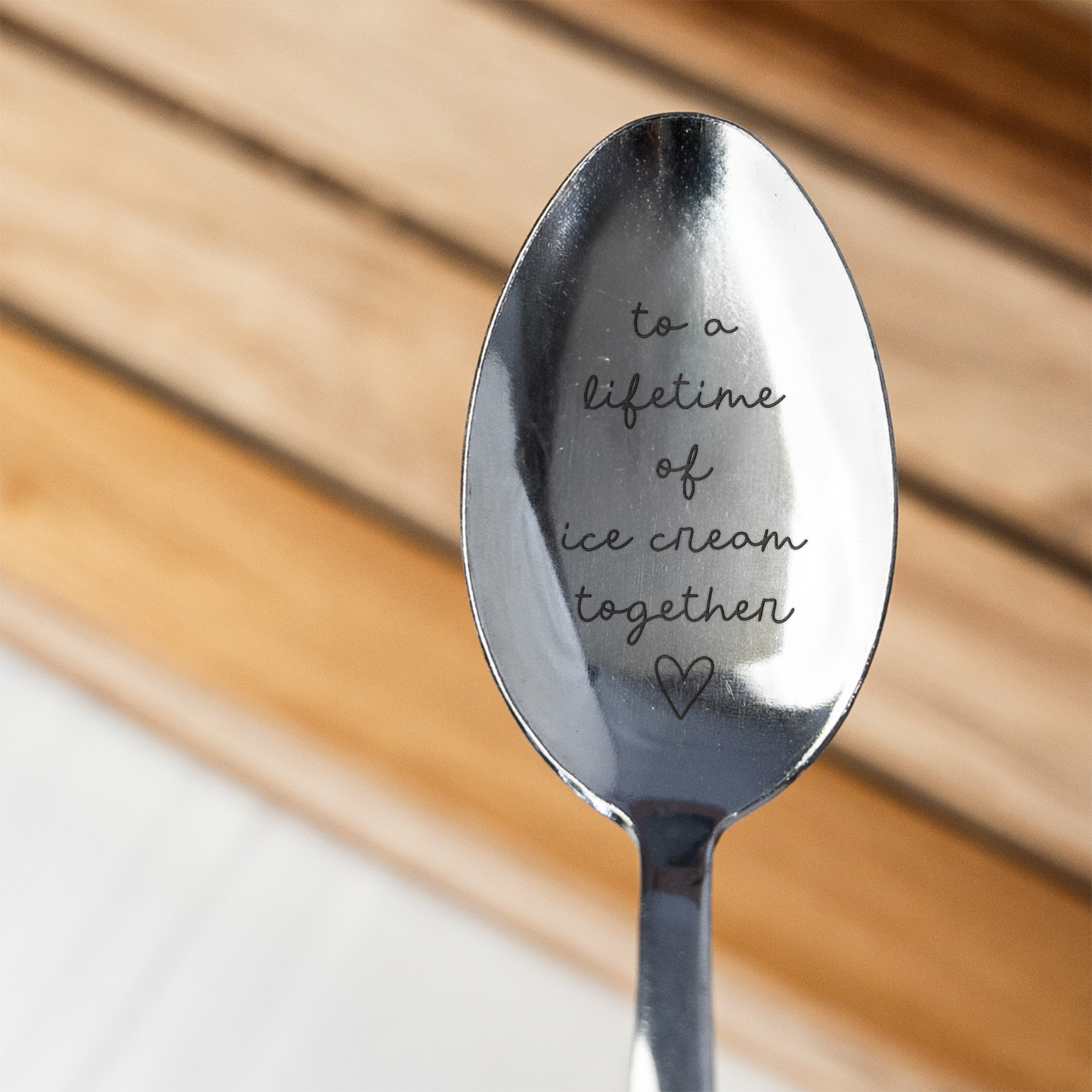 'To A Lifetime of Ice Cream Together' - Engraved Spoon