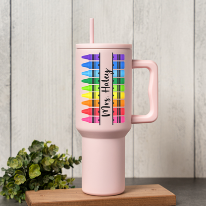 Customized Name Tumbler with Crayon Design