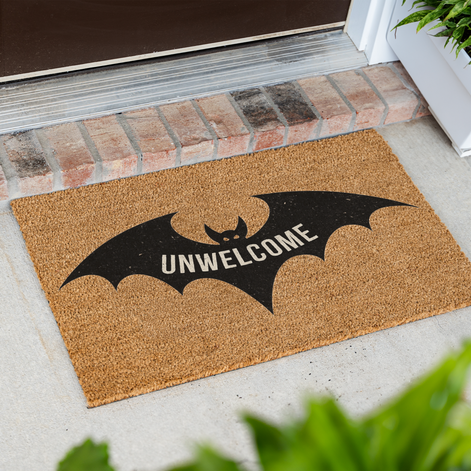 Funny Bat Doormat, Unwelcome Mat, Halloween Decor, Spooky Home Entry