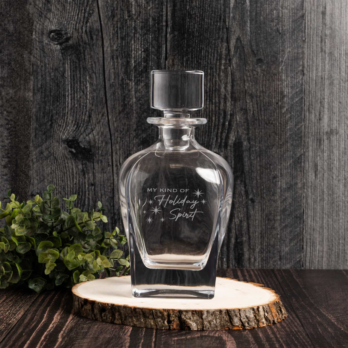 My Kind of Holiday Spirit Engraved Decanter, Christmas Gift, Whiskey Lover, Manly Present