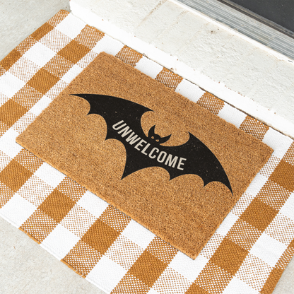 Funny Bat Doormat, Unwelcome Mat, Halloween Decor, Spooky Home Entry