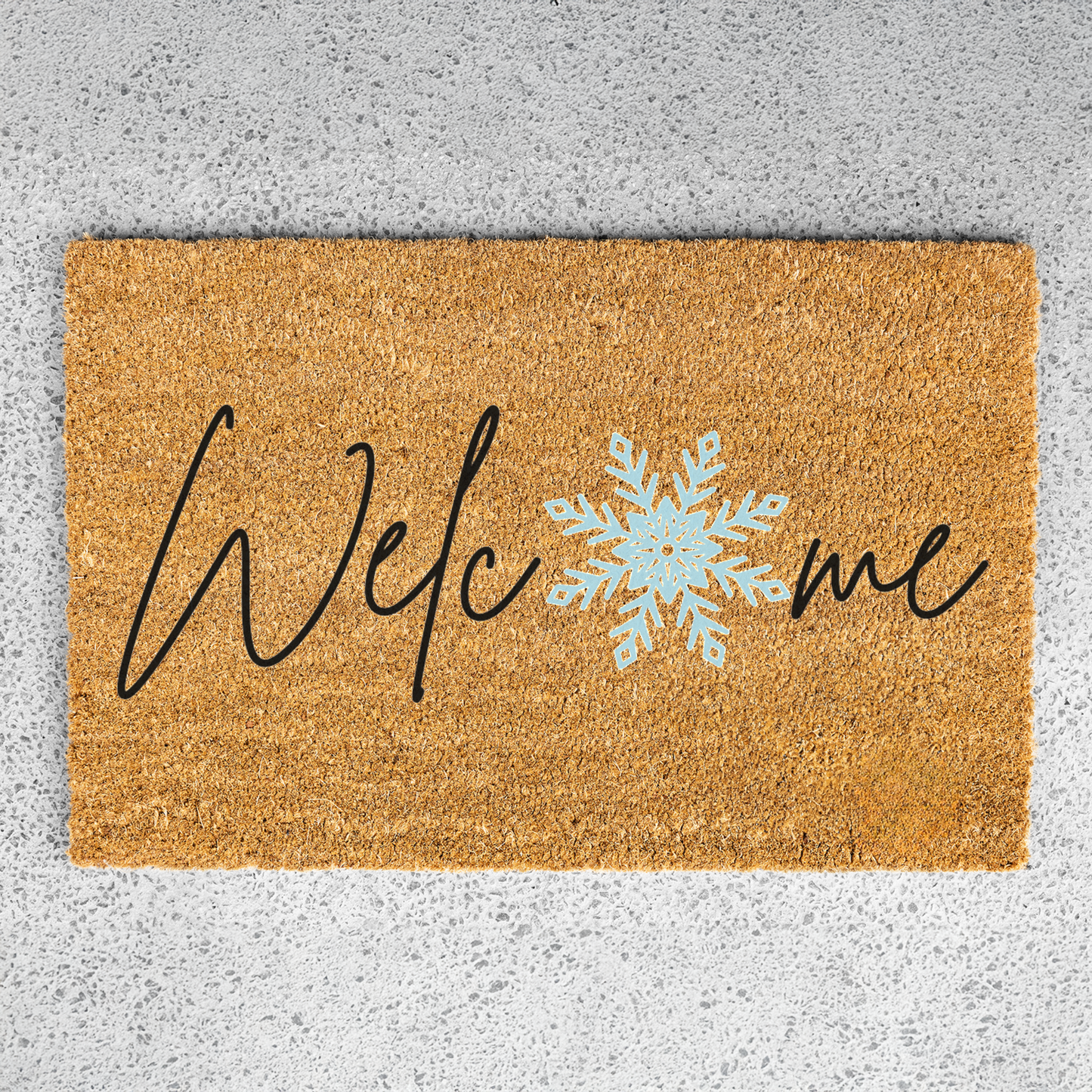 Welcome Winter Doormat, Snowflake Design, Durable Coir, Perfect Holiday Decor