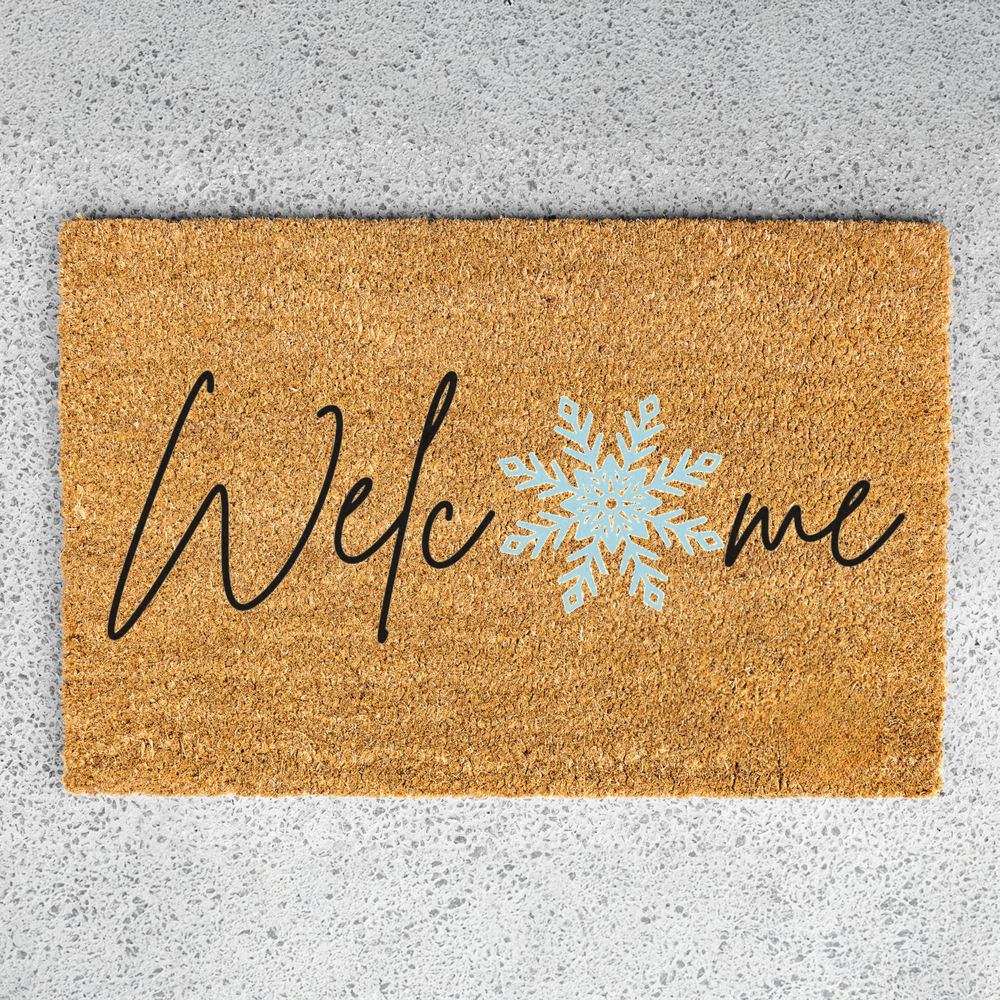 Welcome Winter Doormat, Snowflake Design, Durable Coir, Perfect Holiday Decor