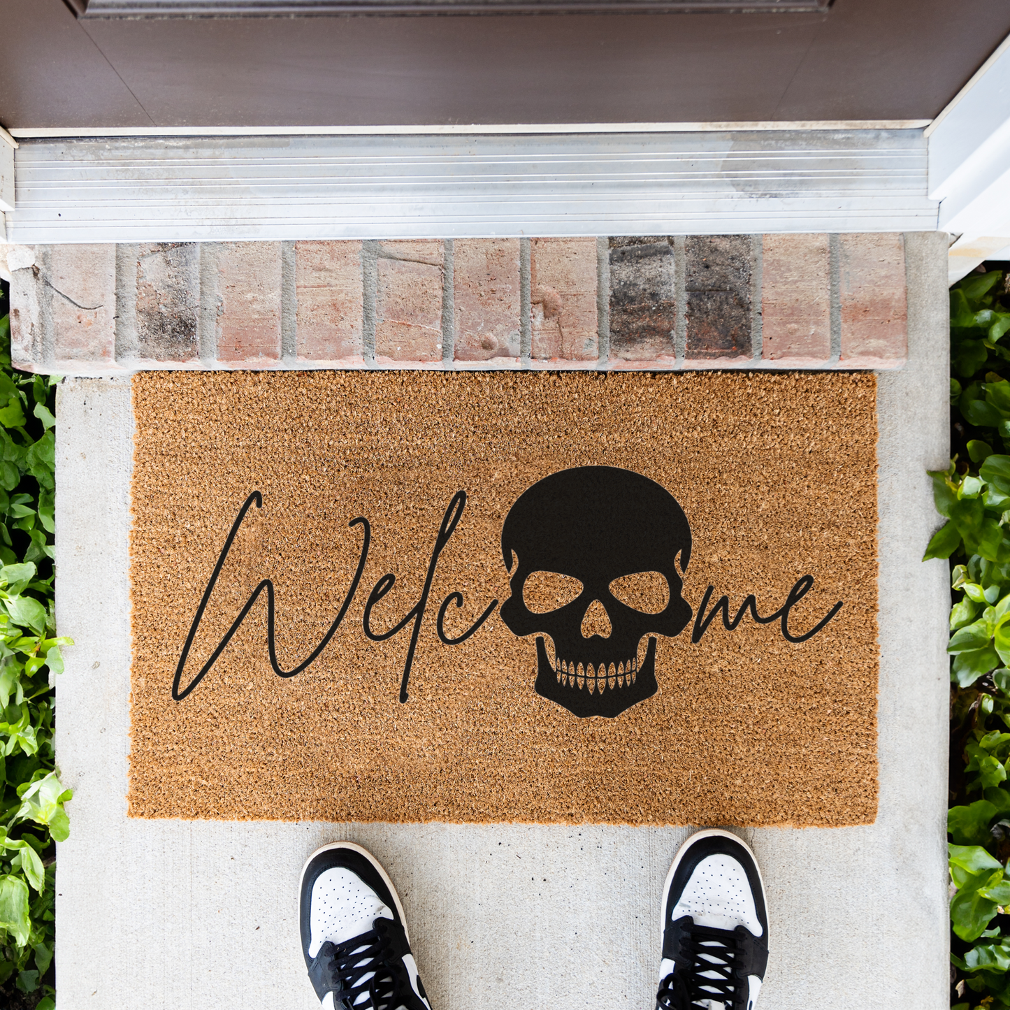 Welcome Skull Doormat | Gothic Halloween Welcome Mat | Spooky Front Door Mat | Skull Housewarming Gift | Gothic Home Decor | Fall Entry Rug