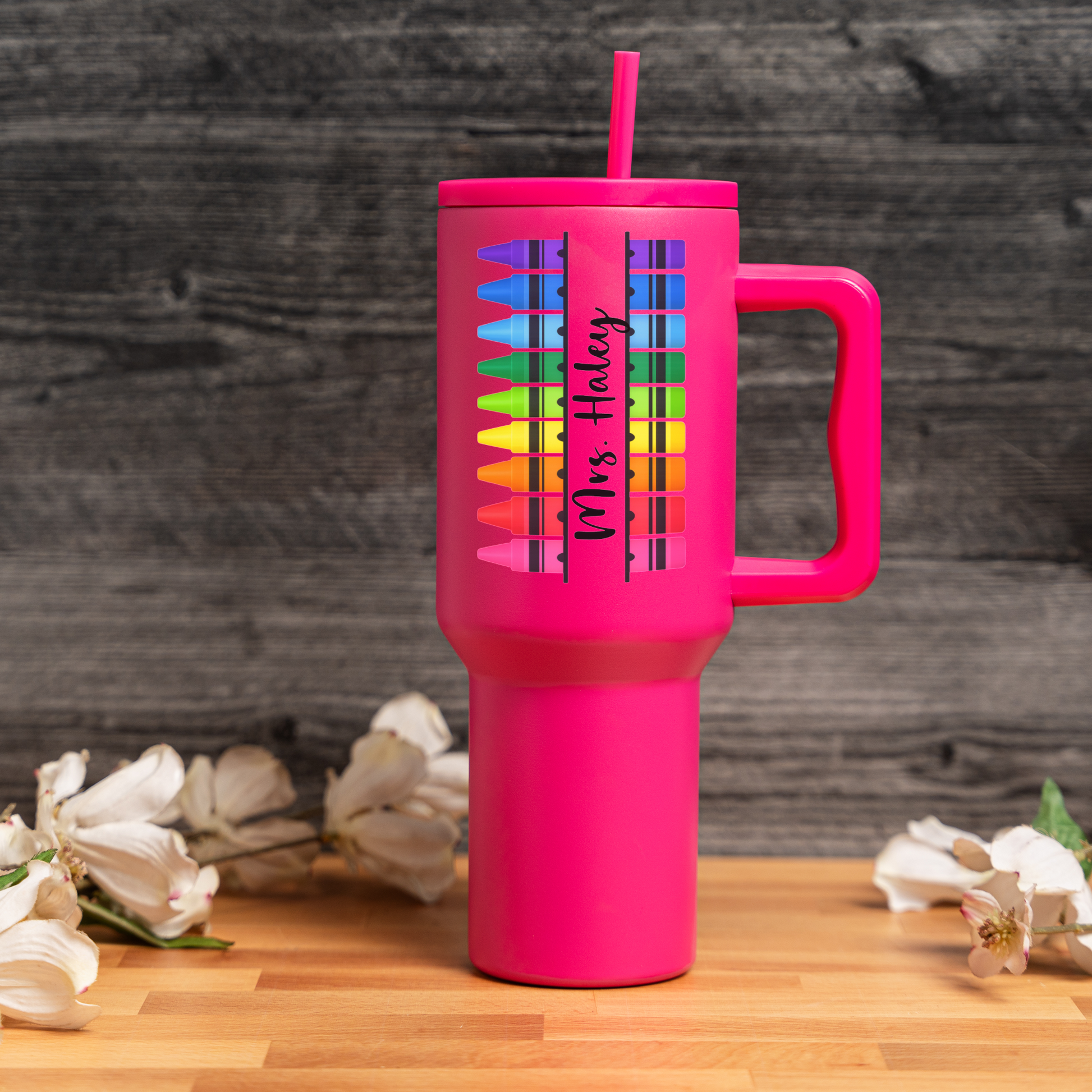 Customized Name Tumbler with Crayon Design