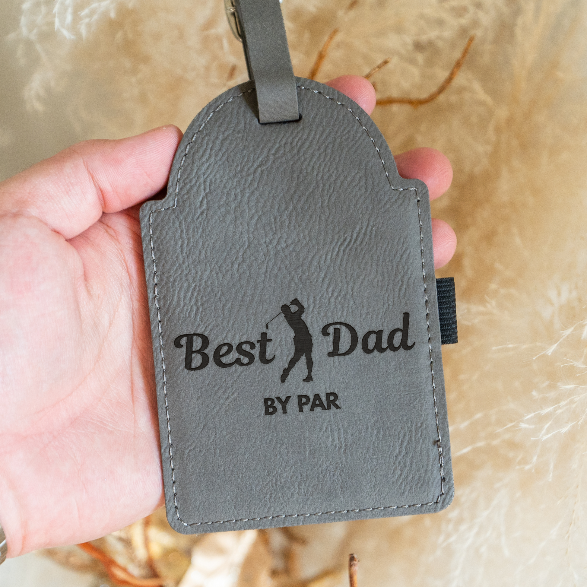 Best Dad by Par - Vegan Leather Golf Tag