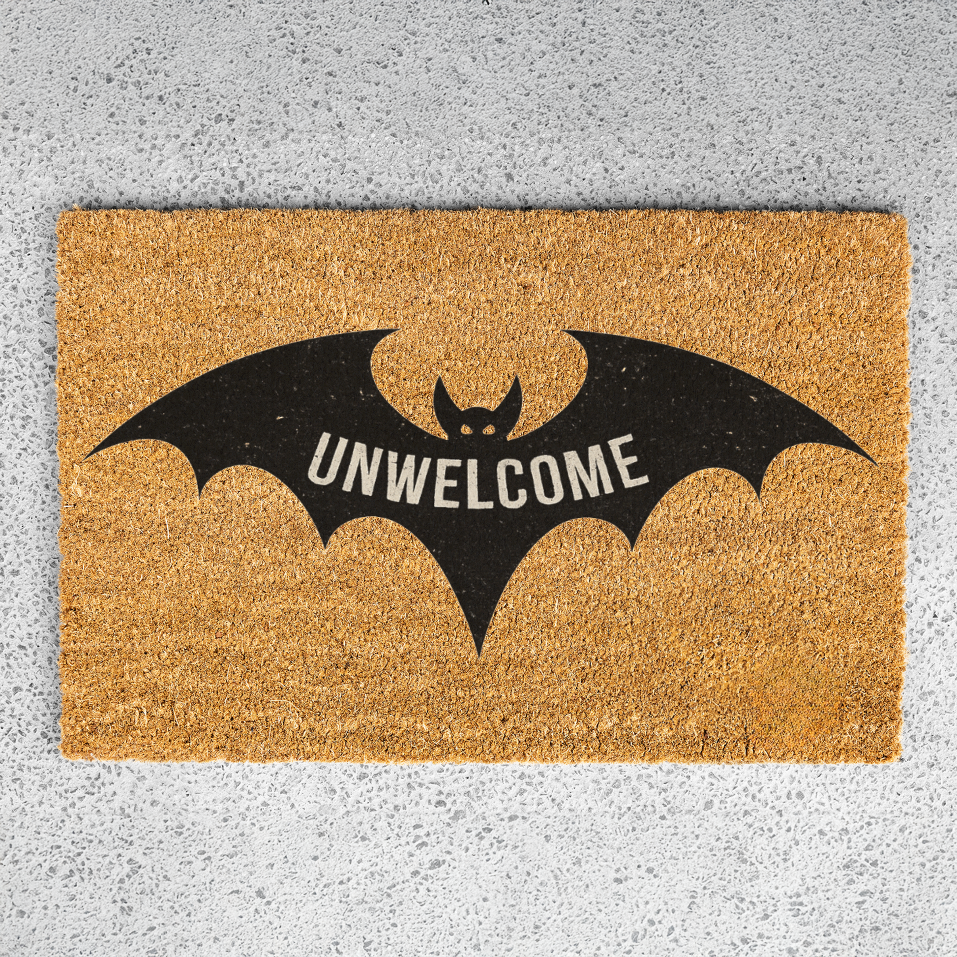 Funny Bat Doormat, Unwelcome Mat, Halloween Decor, Spooky Home Entry