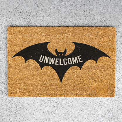 Funny Bat Doormat, Unwelcome Mat, Halloween Decor, Spooky Home Entry