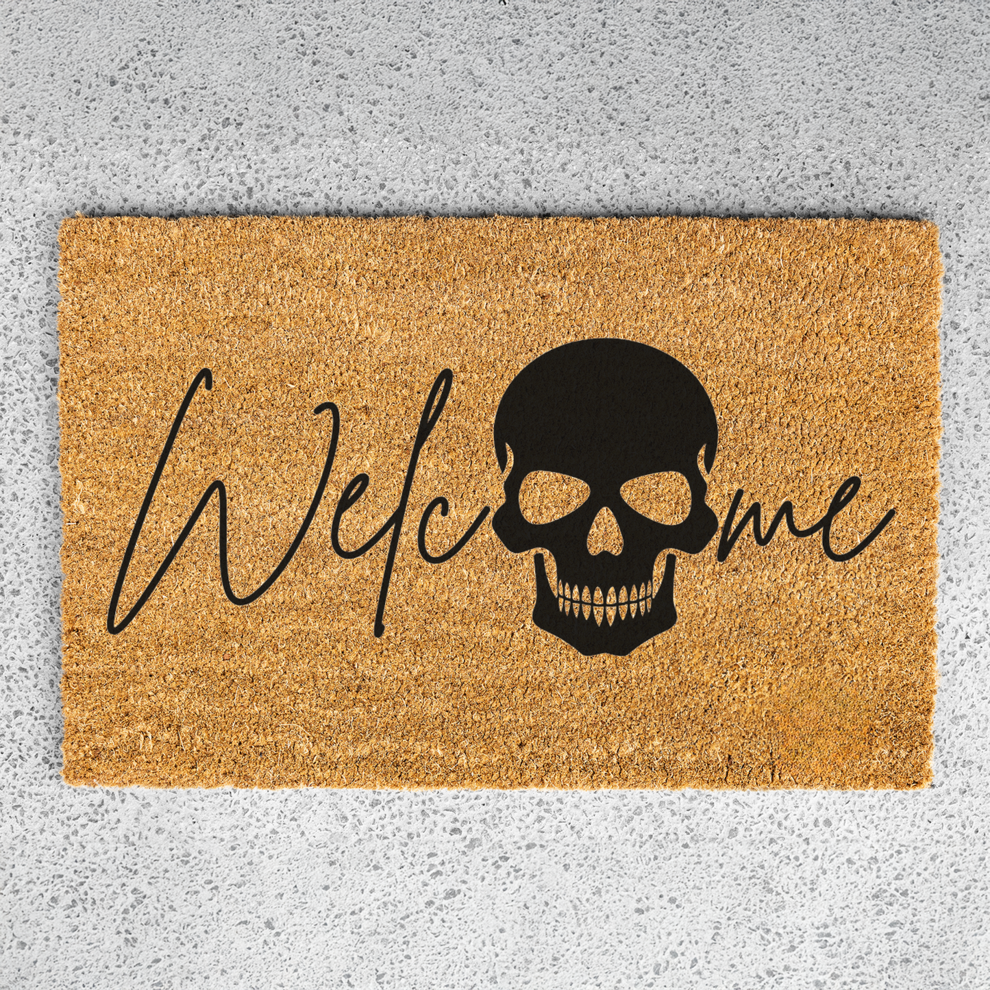 Welcome Skull Doormat | Gothic Halloween Welcome Mat | Spooky Front Door Mat | Skull Housewarming Gift | Gothic Home Decor | Fall Entry Rug