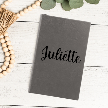 Personalized Leather Journal With Script Name