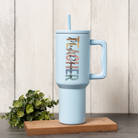40oz Stainless Steel Tumbler for Teachers - Back to School