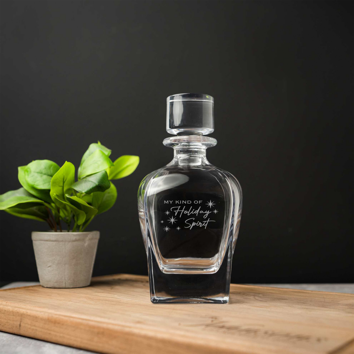 My Kind of Holiday Spirit Engraved Decanter, Christmas Gift, Whiskey Lover, Manly Present