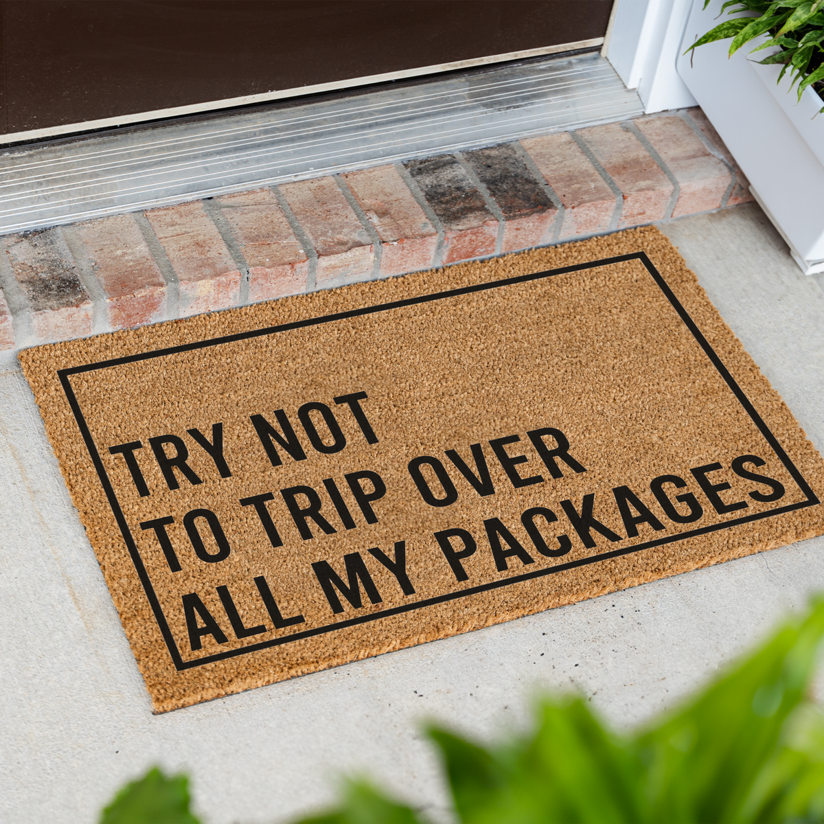 Funny Doormat, Try Not to Trip Over All My Packages Welcome Mat, Package Lover Door Mat, Online Shopper Gift, Front Porch Decor