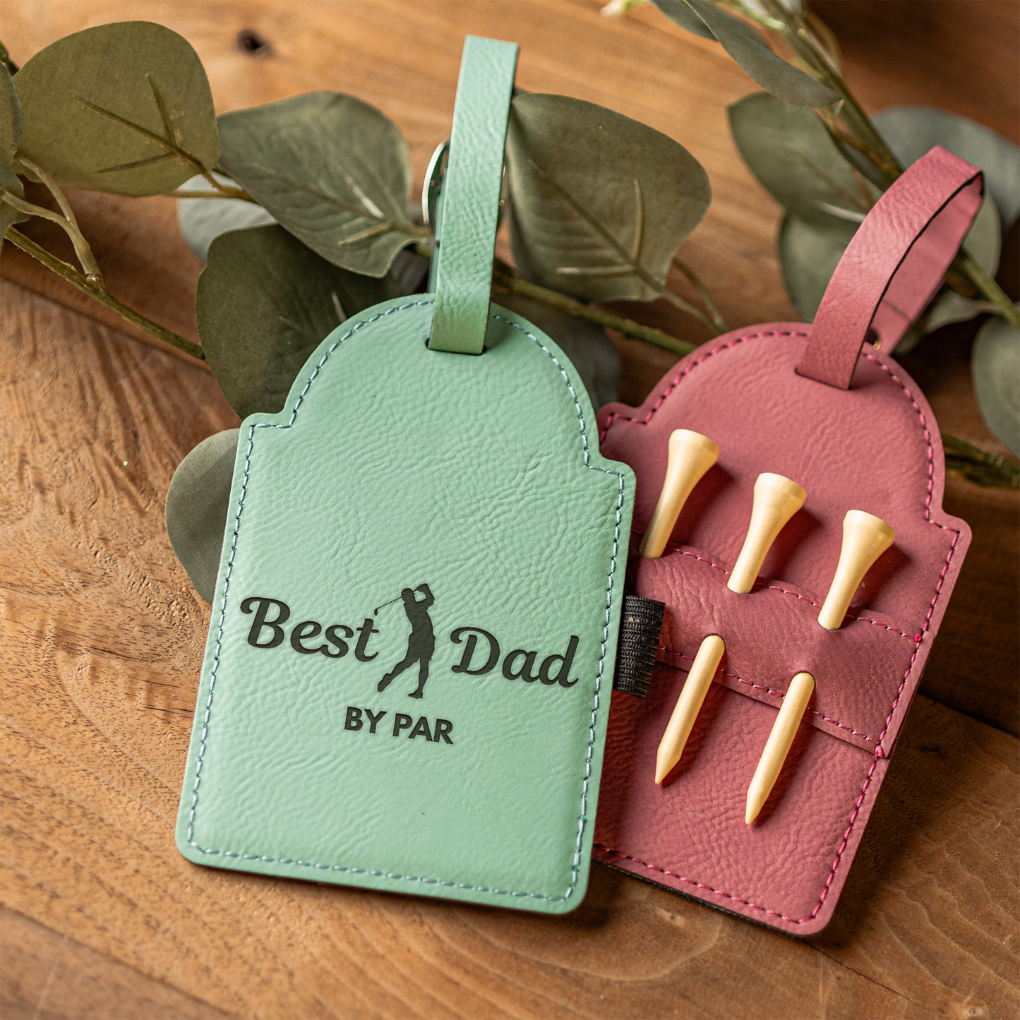 Best Dad by Par - Vegan Leather Golf Tag