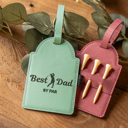 Best Dad by Par - Vegan Leather Golf Tag