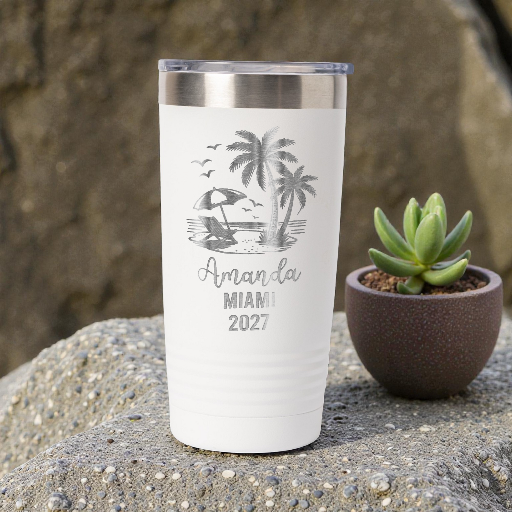 20oz Custom Beach Vacation Tumbler