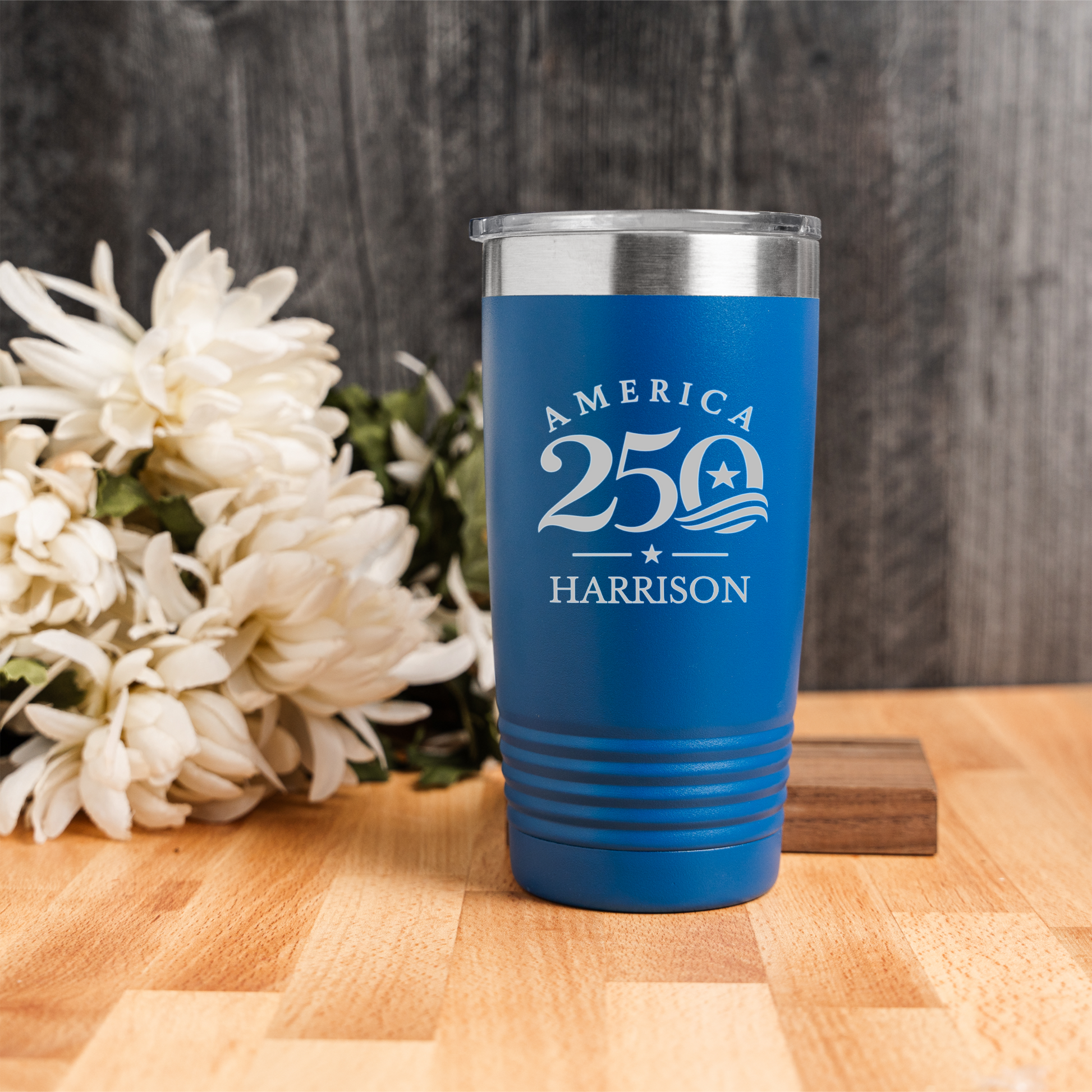 Custom America 250 20oz Stainless Steel Tumbler, Personalized Engraved America 250 4th of July Tumbler