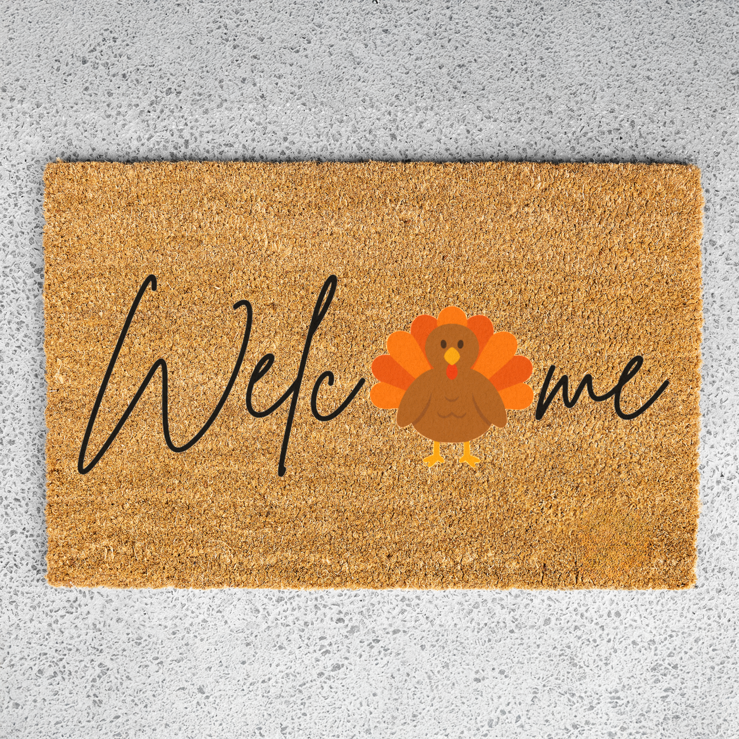 Thanksgiving Welcome Doormat, Turkey Design, Indoor Outdoor Decor