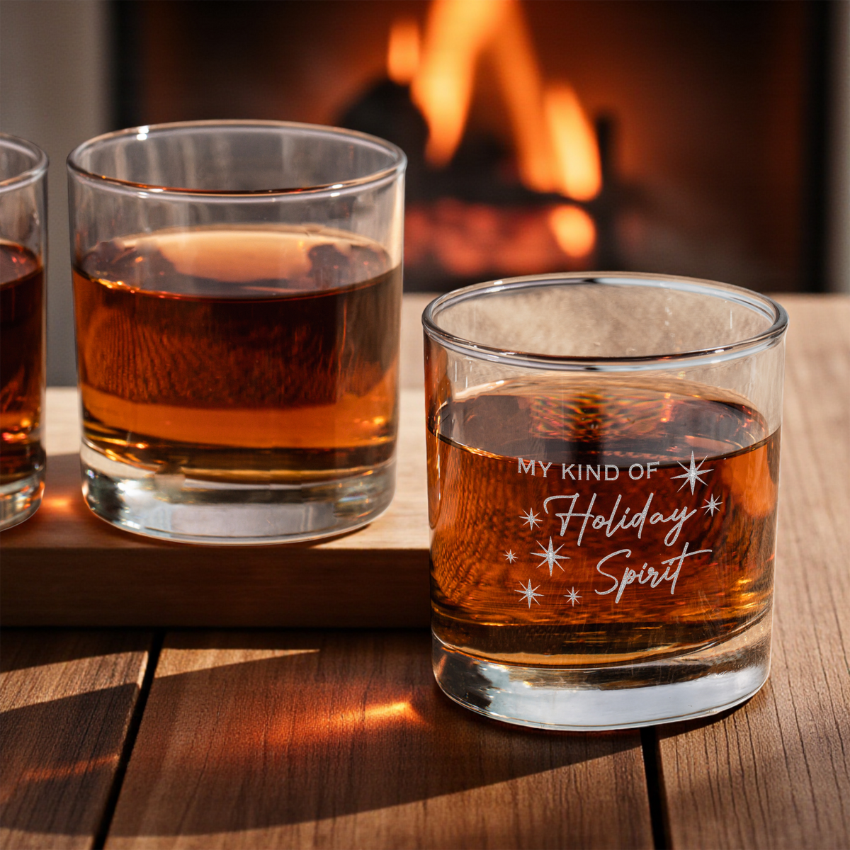 My Kind of Holiday Spirit Engraved Whiskey Glass, Holiday Party Barware, Christmas Cup, Men's Christmas Gift