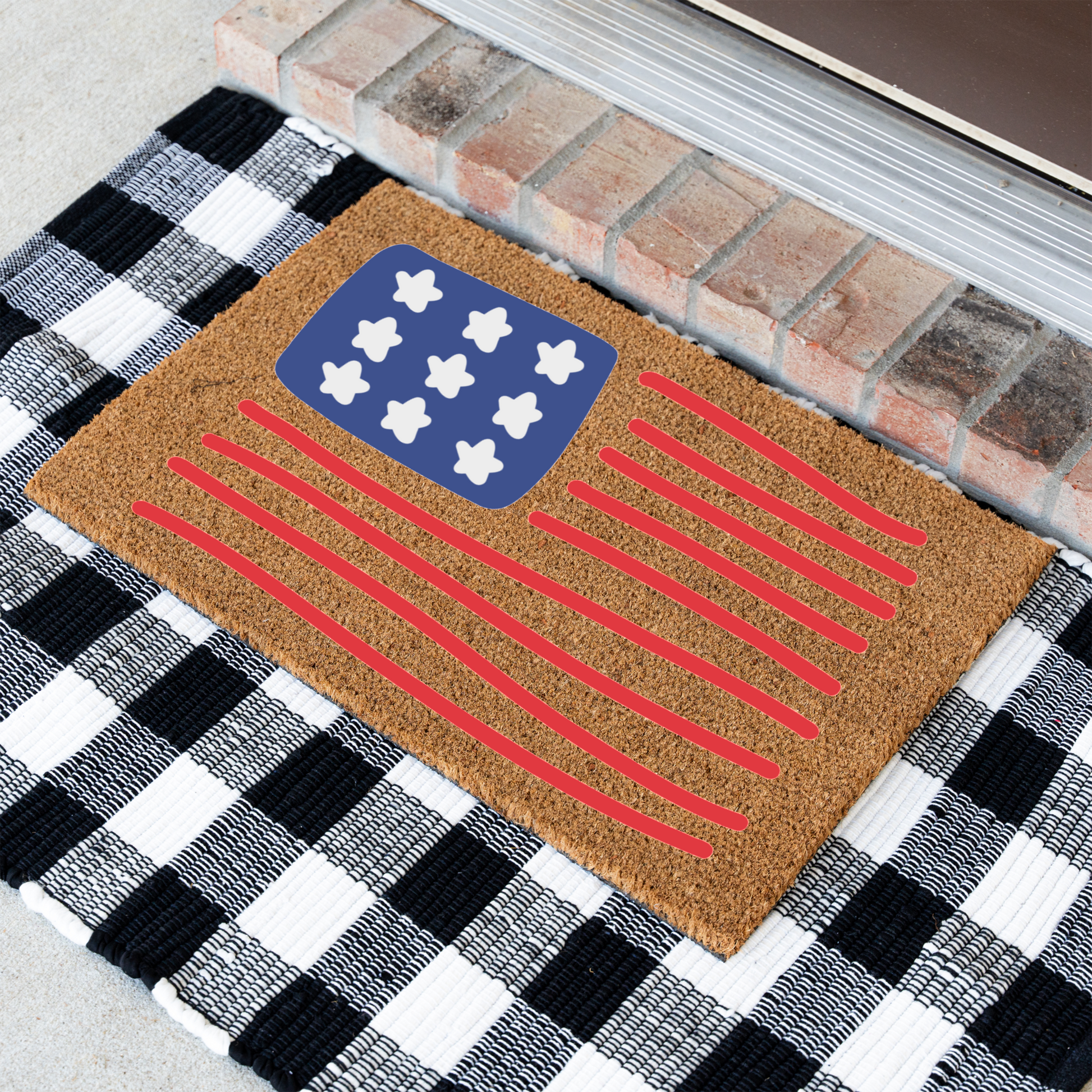 Patriotic Stars & Stripes Doormat