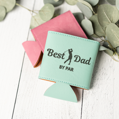 Best Dad by Par - Leather Beverage Holder