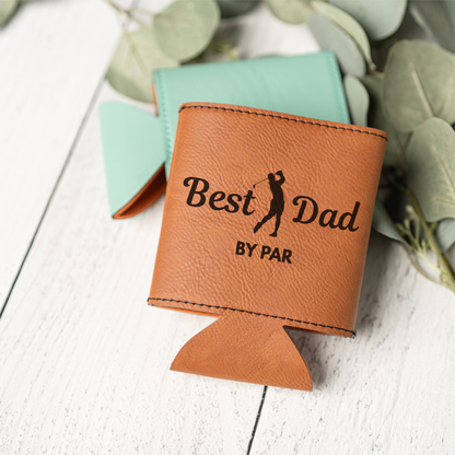 Best Dad by Par - Leather Beverage Holder