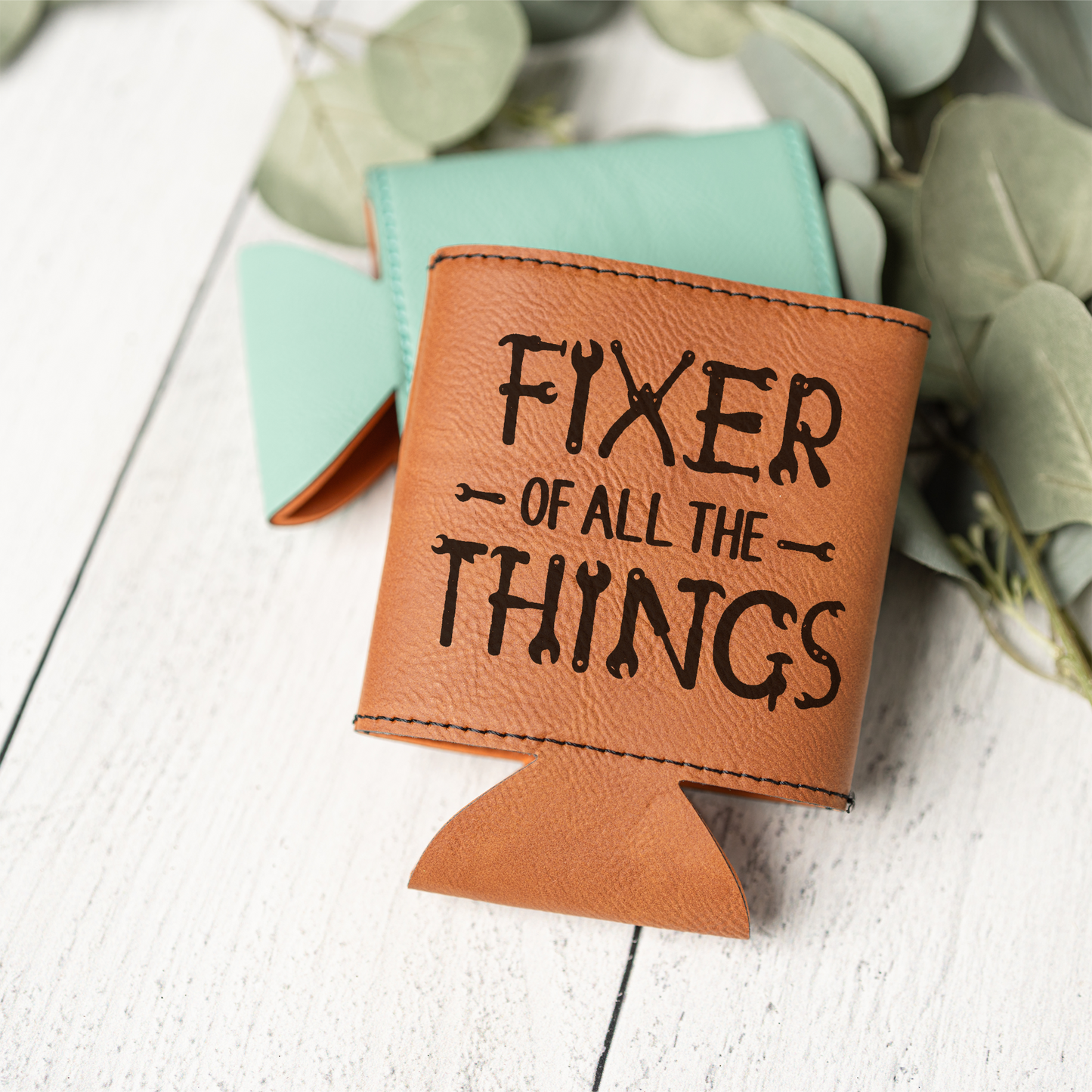 'Fixer of All the Things' - Leather Beverage Holder