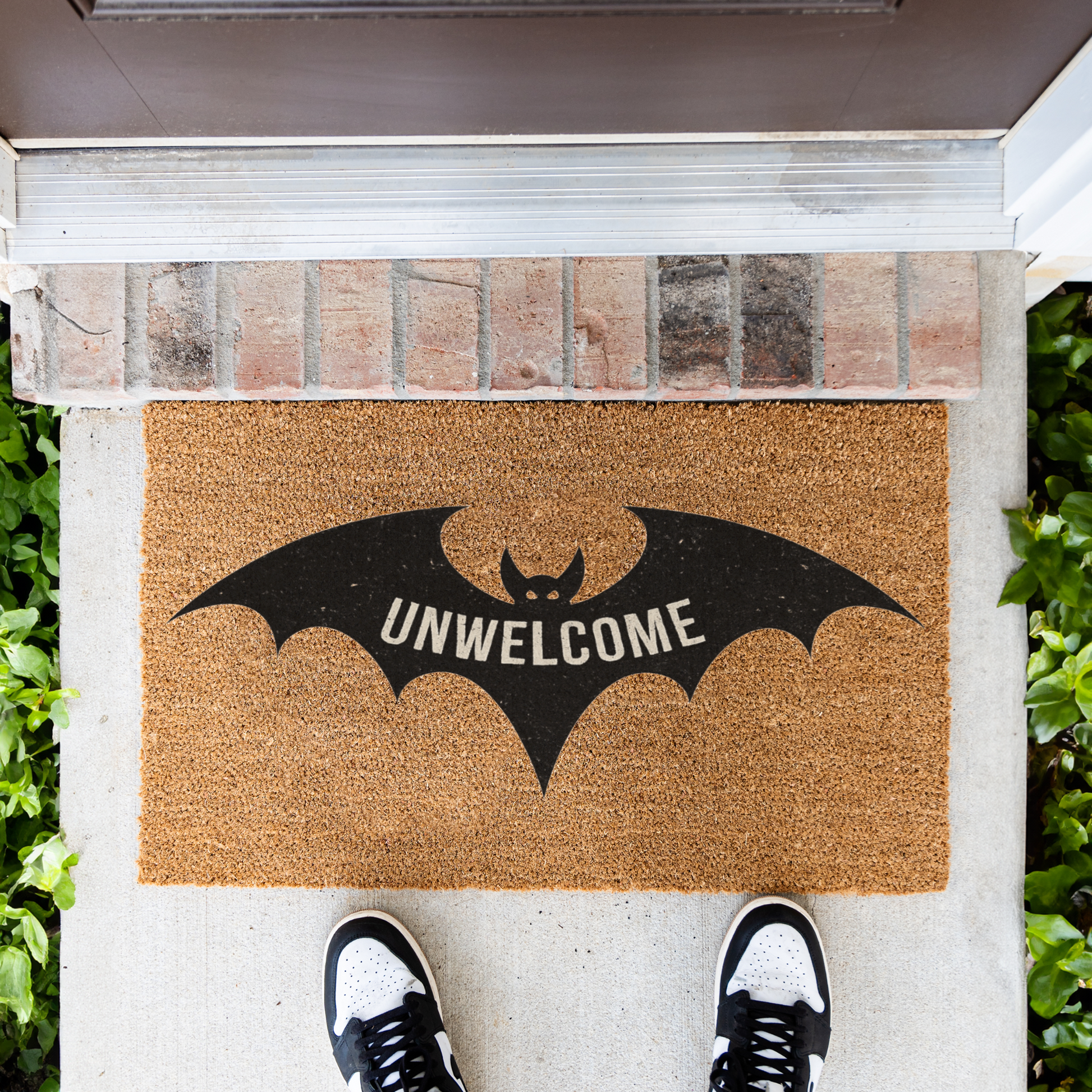 Funny Bat Doormat, Unwelcome Mat, Halloween Decor, Spooky Home Entry